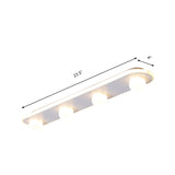 Modern Acrylic Semi-Flush Led Light Fixture - Rectangular White/Warm With 3/4/6 Lights