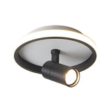Contemporary Led Flush Mount Ceiling Light In Black/White With Warm/White