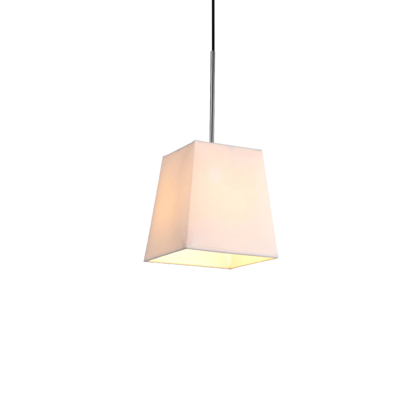 Modern Nordic Trapezoid Fabric Pendant Lamp - 1 Light White/Black/Coffee 8/11 Wide