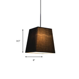 Modern Nordic Trapezoid Fabric Pendant Lamp - 1 Light White/Black/Coffee 8/11 Wide