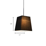 Modern Nordic Trapezoid Fabric Pendant Lamp - 1 Light White/Black/Coffee 8/11 Wide