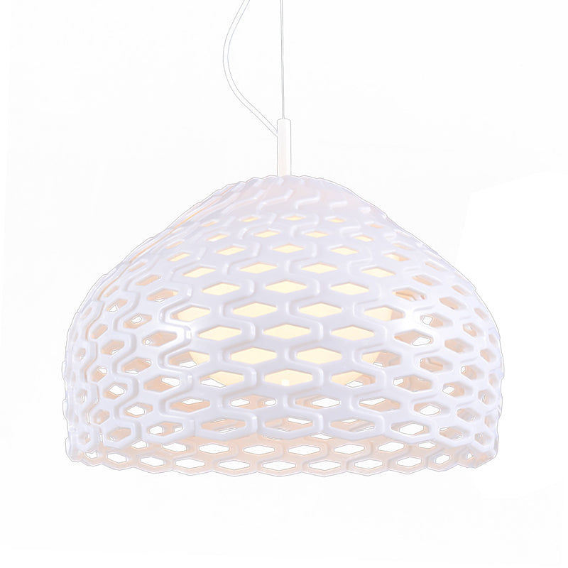 Dome Pendant Light: Contemporary Resin Hanging Lamp For Dining Room White/Black Fixture