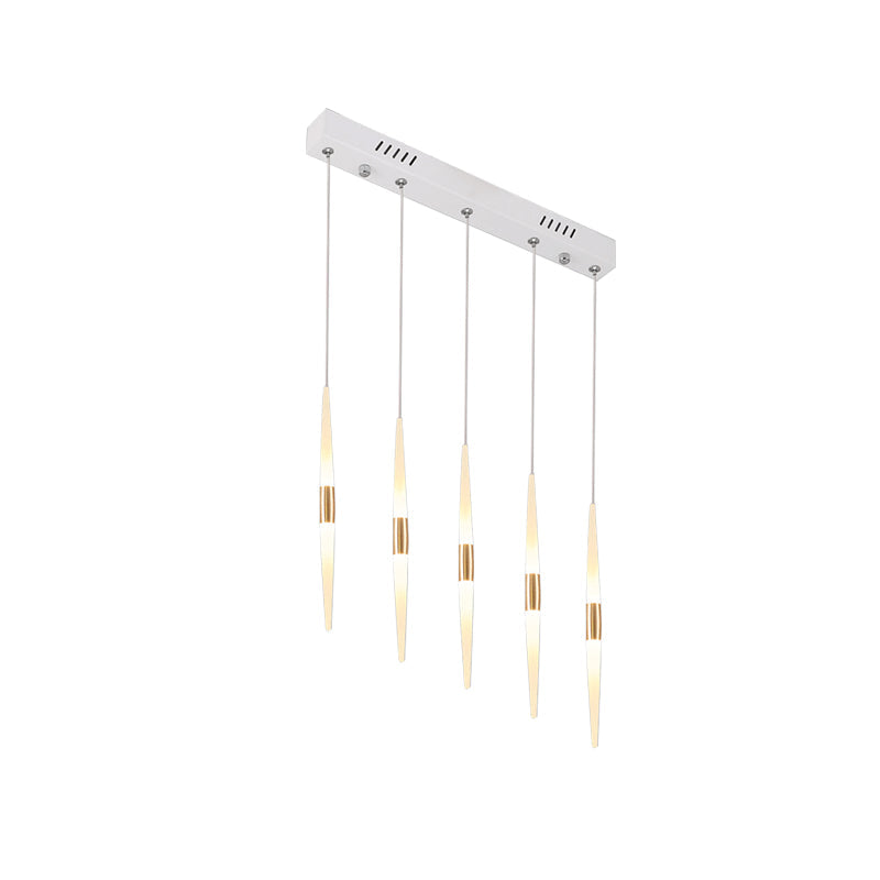 Modern Acrylic Flute Cluster Pendant Light - 5/6 Lights White/Warm