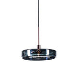 Modernist Green Glass Circular Suspension Pendant Light - Stylish Living Room Hanging Lamp