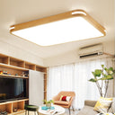 Contemporary Wood Led Flush Mount Lamp (23.5’/31.5’/37.5’) - White/Warm/Natural Light Acrylic