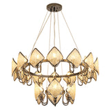 Postmodern Metal Chandelier With Rhombus Crystal Shade For Living Room Ceiling Lighting