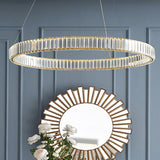 Modern Led Circle Chandelier Pendant Light With Clear Crystals For Living Room Gold / 1 Tier 15.5