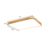 Contemporary Wood Led Flush Mount Lamp (23.5/31.5/37.5) - White/Warm/Natural Light Acrylic Diffuser