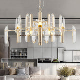 Artistic Clear K9 Crystal Sputnik Suspension Light In Gold