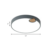 Nordic Acrylic Grey Led Flush Mount Lamp With White/Warm/Natural Light For Bedroom - Available In