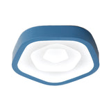 Nordic Flush Ceiling Lamp - Pink/Blue/Green Acrylic Led 20.5 Wide Pentagon Shape