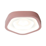 Nordic Flush Ceiling Lamp - Pink/Blue/Green Acrylic Led 20.5 Wide Pentagon Shape