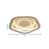 Led Acrylic White Pentagon Flush Ceiling Light - 16/19.5/23.5 With Warm/White