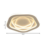 Led Acrylic White Pentagon Flush Ceiling Light - 16/19.5/23.5 With Warm/White