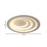 Modern Acrylic Ripples Flush Ceiling Light - 16’/19.5’/23.5’ Wide Warm/White