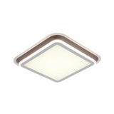 Led Living Room Flush Mount Ceiling Light With Square/Rectangular Acrylic Shade In Warm/White -