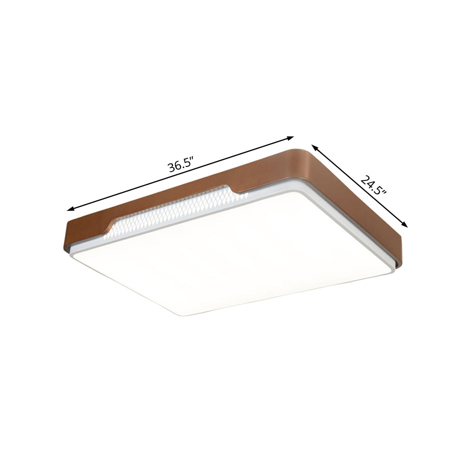 Modern Acrylic Flush Mount Light Fixture - Brown Rectangular 20.5/36.5/45 Warm/White