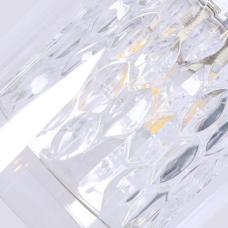 Modern Brass Pendant Light With Prismatic Glass Shade - 3 Lights Cylinder Design