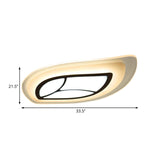 Modern Flush Mount Leaf Ceiling Light: 21.5/35.5/39 Acrylic Wide In Warm/White For Bedroom Lighting
