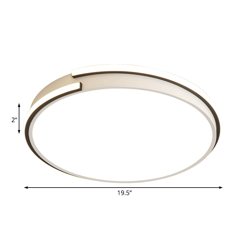 Led Round Bedroom Flushmount Light - Minimalist Acrylic Ceiling Fixture In Warm/White (16/19.5 Dia)