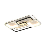 Modern Led Flush Ceiling Light In White Acrylic - Round/Square/Rectangular Shape Warm/White Mounted