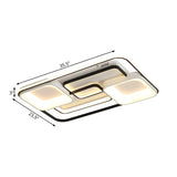 Modern Led Flush Ceiling Light In White Acrylic - Round/Square/Rectangular Shape Warm/White Mounted