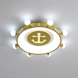 Modern Led Flush Mount Ceiling Light For Childrens Room - Circle Shape Gold / 22 White