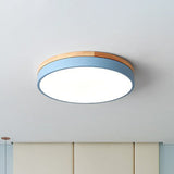 Sleek Led Circle Flush Mount Bedroom Lighting With Acrylic Shade Blue / 12’