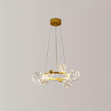 Modern Led Chandelier Pendant Light With Ball Shaped Clear Glass Gold; Perfect For Dining Rooms