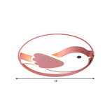 Cartoon Led Flush Mount Lamp: Pink Acrylic Shade Bedroom Lighting - 18/21.5 Diameter
