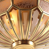 Classic Gold Bedroom Flush Mount Lamp With Frosted Glass Shade And Multiple Lights (18/21/23.5)