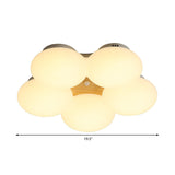 Acrylic Flushmount Nordic Led Light Fixture With Flower Design And White/Wood Finish