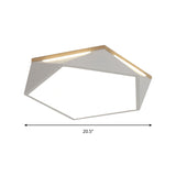 Pentagon Led Flush Mount Lamp In Acrylic White/Blue/Green - 12.5/16.5/20.5 Wide