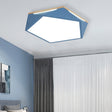 Pentagon Led Flush Mount Lamp In Acrylic White/Blue/Green - 12.5’/16.5’/20.5’ Wide Blue / 12.5’ Warm