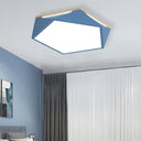 Pentagon Led Flush Mount Lamp In Acrylic White/Blue/Green - 12.5’/16.5’/20.5’ Wide Blue / 12.5’ Warm