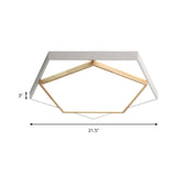 Pentagon Led Flush Mount Lamp In Acrylic Grey/White - 3 Color Options And Sizes Available