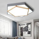 Pentagon Led Flush Mount Lamp In Acrylic Grey/White - 3 Color Options And Sizes Available Grey /