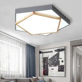Pentagon Led Flush Mount Lamp In Acrylic Grey/White - 3 Color Options And Sizes Available Grey /