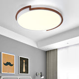 Modern Circle Flush Mount Macaron Metal Led Lamp White/Green With Acrylic Diffuser For Living Room -