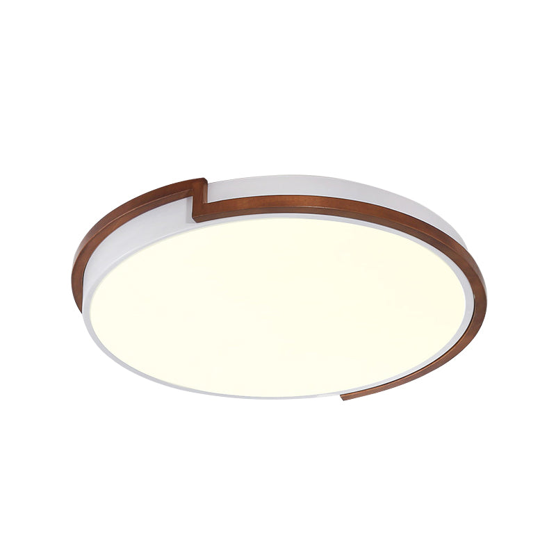 Modern Circle Flush Mount Macaron Metal Led Lamp White/Green With Acrylic Diffuser For Living Room