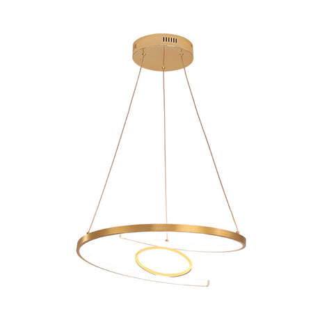 18’/23.5’ Wide Modern Acrylic Led Gold Chandelier Pendant Lamp In White/Warm Light For Living Room