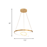 Modern Acrylic Led Gold Hanging Pendant Lamp - 18/23.5 Wide Twist Chandelier White/Warm Light For