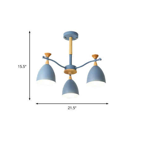 Contemporary Cone Chandelier Pendant Light - Metal 3/6/8 Lights Grey/White/Green Bedroom Lighting