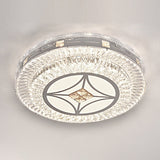 Modern Round Led Crystal Flush Mount Ceiling Light In Stainless Steel - Bedroom Stainless-Steel /