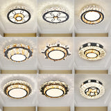 Modern Crystal Led Flush Mount Ceiling Light In Stainless-Steel For Corridors