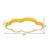 Cartoon Style Led Pendant Light For Bedroom Ceiling - Yellow/White Cloud Shade Acrylic And Metal