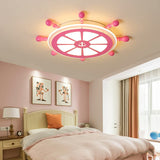 Childrens Room Led Acrylic Flushmount Lamp - Pink Rudder Design Modernist Style