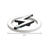 Kids Led Ceiling Light - White Lightning Ring Design For Boys And Girls Bedrooms
