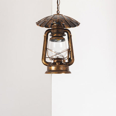 Coastal Metal Pendant Lighting With Clear Glass Shade - 1-Head Hanging Lamp For Restaurants In