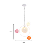 Orbit Glass Pendant Chandelier - Modern 4/7-Light Ceiling Fixture With Hanging Ring (Black/White)